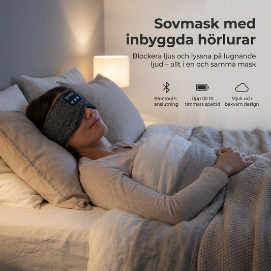 LunaSleep Band - Bluetooth sovmask med 100% mörkläggning